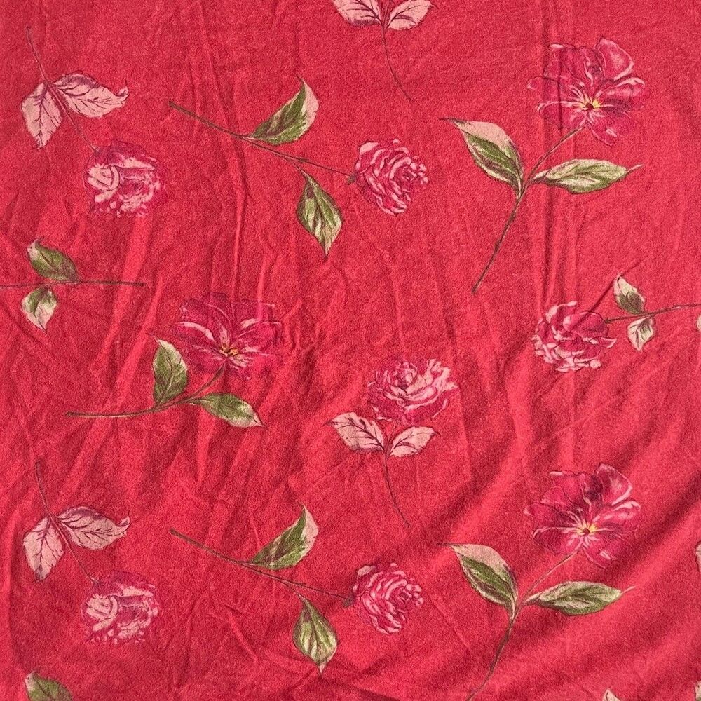 Garnet Hill 100% Cotton Floral Flannel Queen Duvet Cover Germany Button Closure